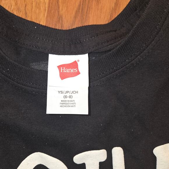 Hanes Black "Spoiled By God" T-Shirt - Girls Size 6-8 - Picture 4 of 4